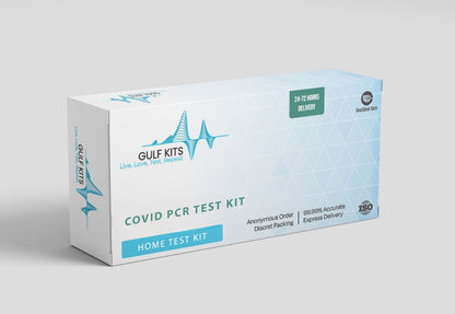 COVID-19 antigen home test kit box with label and logo